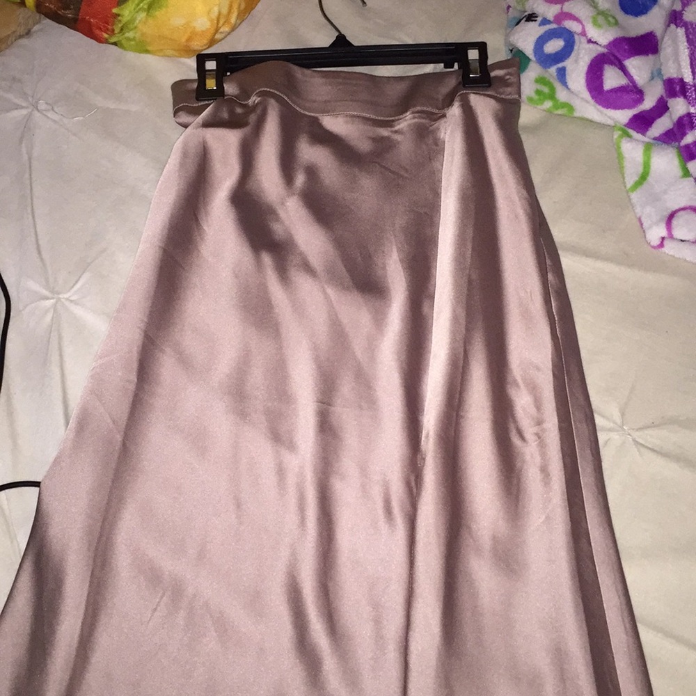 Silk long skirt